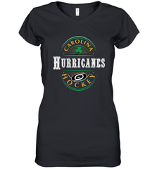Carolina Hurricanes Fanatics St. Patrick's Day Forever Lucky Women's V-Neck T-Shirt Women's V-Neck T-Shirt - FordPhuMy