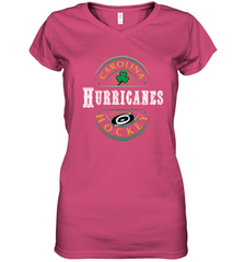 Carolina Hurricanes Fanatics St. Patrick's Day Forever Lucky Women's V-Neck T-Shirt Women's V-Neck T-Shirt - FordPhuMy