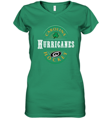 Carolina Hurricanes Fanatics St. Patrick's Day Forever Lucky Women's V-Neck T-Shirt Women's V-Neck T-Shirt - FordPhuMy