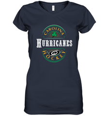 Carolina Hurricanes Fanatics St. Patrick's Day Forever Lucky Women's V-Neck T-Shirt Women's V-Neck T-Shirt - FordPhuMy