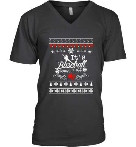 It's Baseball Season Ugly Sweater Christmas 2019 Men's V-Neck Men's V-Neck / Black / S Men's V-Neck - FordPhuMy