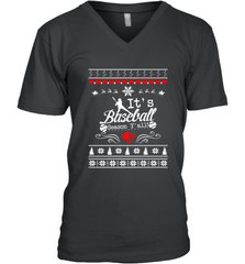 It's Baseball Season Ugly Sweater Christmas 2019 Men's V-Neck Men's V-Neck - FordPhuMy