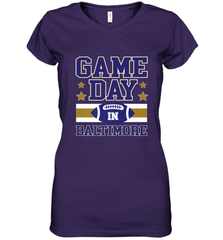 NFL Baltimore MD. Game Day Football Home Team Women's V-Neck T-Shirt Women's V-Neck T-Shirt - FordPhuMy