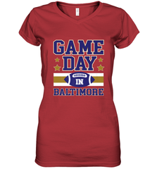 NFL Baltimore MD. Game Day Football Home Team Women's V-Neck T-Shirt Women's V-Neck T-Shirt - FordPhuMy