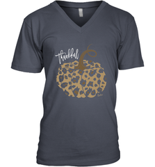Mens Womens Thankful Pumpkin Fall Leopard Print Men's V-Neck Men's V-Neck - FordPhuMy