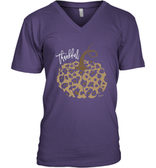 Mens Womens Thankful Pumpkin Fall Leopard Print Men's V-Neck Men's V-Neck - FordPhuMy