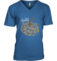 Mens Womens Thankful Pumpkin Fall Leopard Print Men's V-Neck Men's V-Neck - FordPhuMy