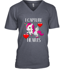 Girls Valentine's Day Unicorn I Capture Hearts Kids Gift Men's V-Neck Men's V-Neck - FordPhuMy