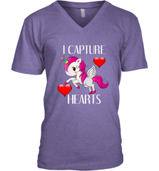 Girls Valentine's Day Unicorn I Capture Hearts Kids Gift Men's V-Neck Men's V-Neck - FordPhuMy