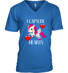 Girls Valentine's Day Unicorn I Capture Hearts Kids Gift Men's V-Neck Men's V-Neck - FordPhuMy