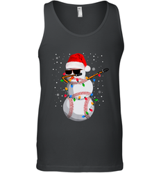 Dabbing Snowman Baseball Christmas Lights Pajama Tee Men's Tank Top