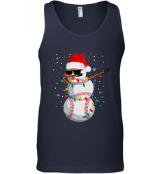 Dabbing Snowman Baseball Christmas Lights Pajama Tee Men's Tank Top