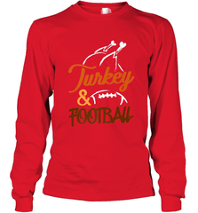 Turkey And Football Thanksgiving Day Football Fan Holiday Long Sleeve T-Shirt Long Sleeve T-Shirt - FordPhuMy
