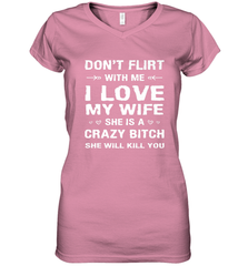 Don't Flirt With Me I Love Wife Valentine's Day Husband Gift Women's V-Neck T-Shirt Women's V-Neck T-Shirt - FordPhuMy