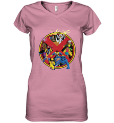 Marvel X Men Animated Series Logo Retro 90s Women's V-Neck T-Shirt Women's V-Neck T-Shirt - FordPhuMy