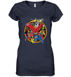 Marvel X Men Animated Series Logo Retro 90s Women's V-Neck T-Shirt