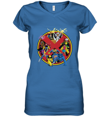 Marvel X Men Animated Series Logo Retro 90s Women's V-Neck T-Shirt Women's V-Neck T-Shirt - FordPhuMy
