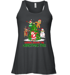 Dabbing Around Christmas Tree Baseball Snowman Santa Women's Racerback Tank