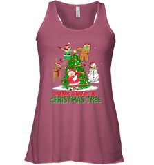 Dabbing Around Christmas Tree Baseball Snowman Santa Women's Racerback Tank Women's Racerback Tank - FordPhuMy