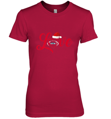 NFL Seattle Seahawks Logo Christmas Santa Hat Love Heart Football Team Women's Premium T-Shirt Women's Premium T-Shirt - FordPhuMy