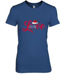NFL Seattle Seahawks Logo Christmas Santa Hat Love Heart Football Team Women's Premium T-Shirt Women's Premium T-Shirt - FordPhuMy
