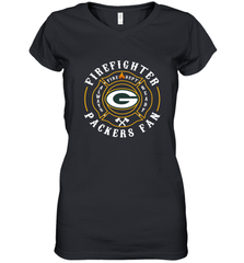Green Bay Packers NFL Pro Line Green Firefighter Women's V-Neck T-Shirt Women's V-Neck T-Shirt - FordPhuMy