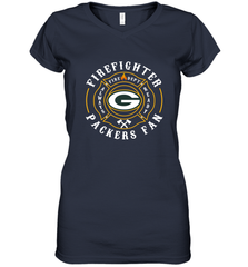 Green Bay Packers NFL Pro Line Green Firefighter Women's V-Neck T-Shirt Women's V-Neck T-Shirt - FordPhuMy