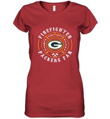 Green Bay Packers NFL Pro Line Green Firefighter Women's V-Neck T-Shirt Women's V-Neck T-Shirt - FordPhuMy