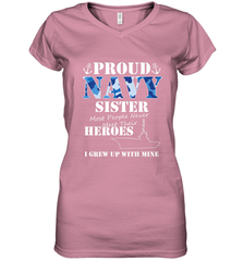 US Military Proud Navy Sister Men or Women Women's V-Neck T-Shirt Women's V-Neck T-Shirt - FordPhuMy