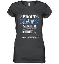 US Military Proud Navy Sister Men or Women Women's V-Neck T-Shirt