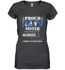 US Military Proud Navy Sister Men or Women Women's V-Neck T-Shirt Women's V-Neck T-Shirt - FordPhuMy