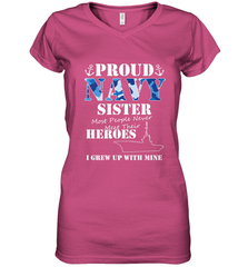US Military Proud Navy Sister Men or Women Women's V-Neck T-Shirt Women's V-Neck T-Shirt - FordPhuMy