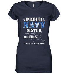 US Military Proud Navy Sister Men or Women Women's V-Neck T-Shirt
