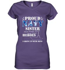 US Military Proud Navy Sister Men or Women Women's V-Neck T-Shirt Women's V-Neck T-Shirt - FordPhuMy