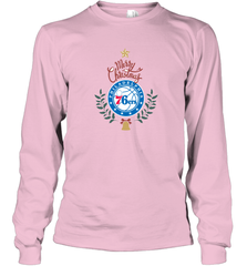 NBA Philadelphia 76ers Logo merry Christmas gilf Long Sleeve T-Shirt Long Sleeve T-Shirt - FordPhuMy