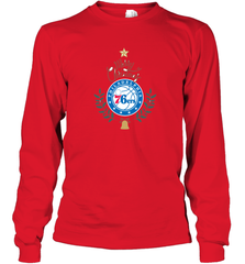 NBA Philadelphia 76ers Logo merry Christmas gilf Long Sleeve T-Shirt Long Sleeve T-Shirt - FordPhuMy