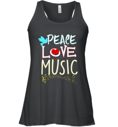 Peace Love Music Hippie Hipster Festival Women's Racerback Tank