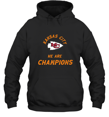 KC Kansas City Tribal Arrowhead we are Champions Hooded Sweatshirt Hooded Sweatshirt / Black / S Hooded Sweatshirt - FordPhuMy