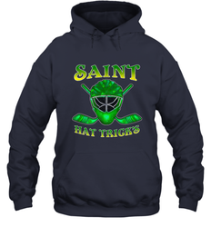 Saint Hat Tricks Ice Hockey Funny St Patricks Day Gift Hooded Sweatshirt