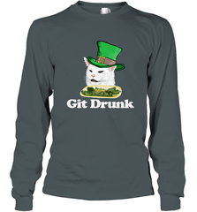 Git Drunk Funny Arguing Cat Meme St Patricks Day Long Sleeve T-Shirt Long Sleeve T-Shirt - FordPhuMy