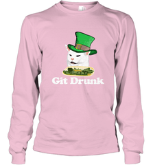 Git Drunk Funny Arguing Cat Meme St Patricks Day Long Sleeve T-Shirt Long Sleeve T-Shirt - FordPhuMy