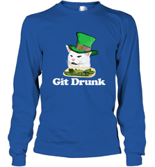 Git Drunk Funny Arguing Cat Meme St Patricks Day Long Sleeve T-Shirt Long Sleeve T-Shirt - FordPhuMy
